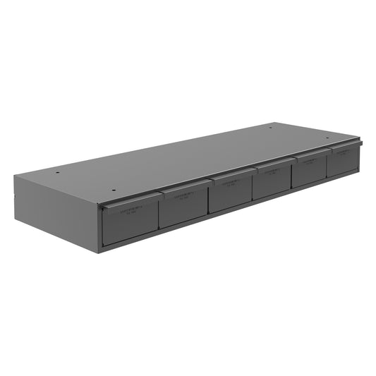 6 Drawers, 11-5/8" Deep, Gray