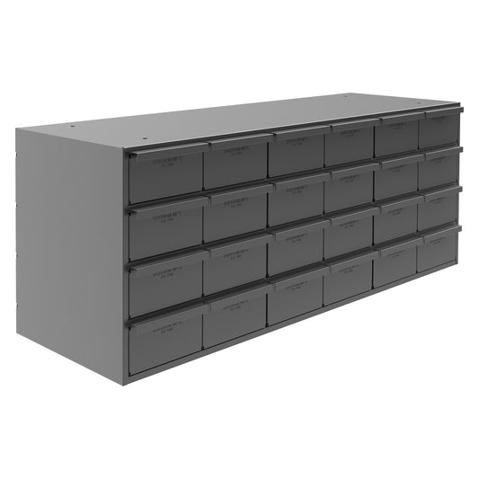 24 Drawers, 11-5/8" Deep, Gray