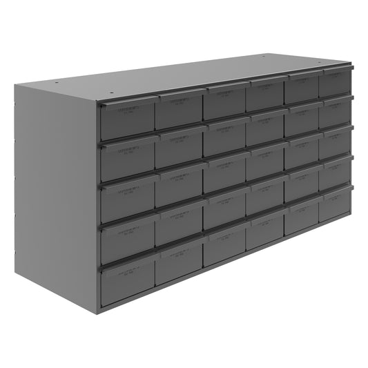30 Drawers, 11-5/8" Deep, Gray