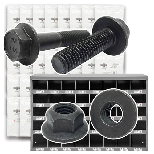 Inch & Metric Grade 8 / Class 10.9 Flange Bolt & Lock Nut Kit - 1176 PCS