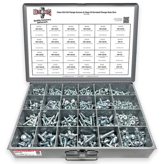 Metric Class 10.9 JIS Hex Flange Frame Bolts & Serrated Nuts Assortment M6-M10 763 PCS