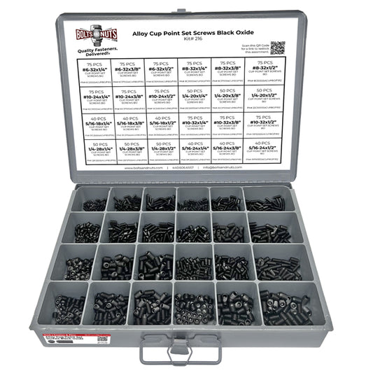 Inch Alloy Steel Cup Point Allen Socket Set Screw Black Oxide - 1441 PCS