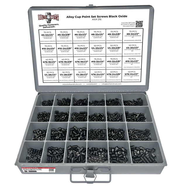 Inch Alloy Steel Cup Point Allen Socket Set Screw Black Oxide - 1441 PCS
