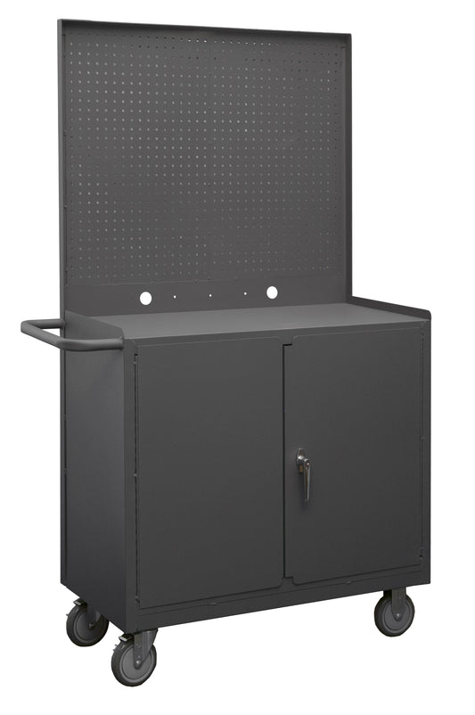 Mobile Bench Cabinet, Pegboard Panel