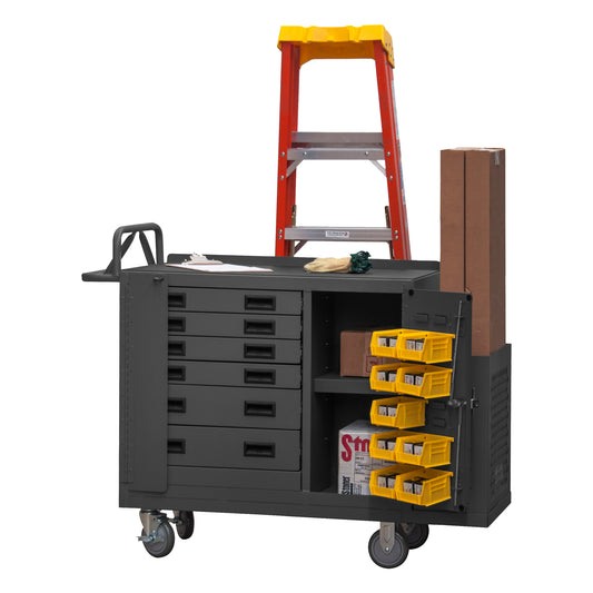 Maintenance Cart, 6 Drawer, 9 Yellow Bin