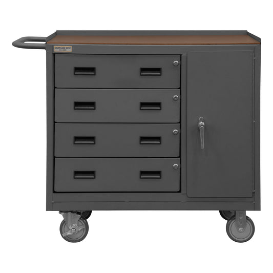 Mobile Bench Cabinet,1 Shelf, Hard Board