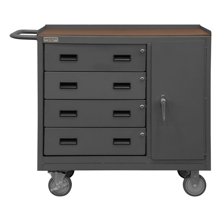 Mobile Bench Cabinet,1 Shelf, Hard Board