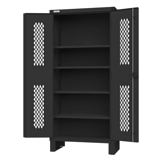 Ventilated Cabinet, 4 Shelves, black