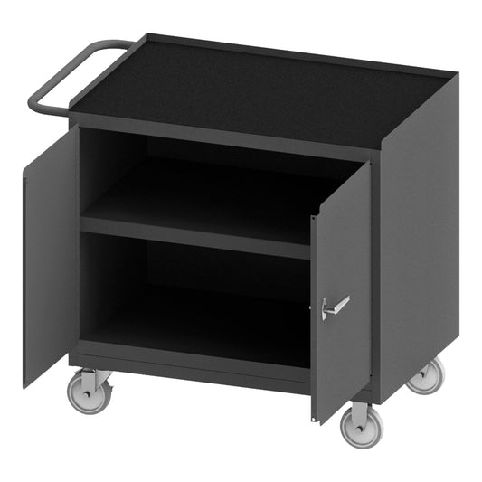 Mobile Bench Cabinet, Black Rubber Mat