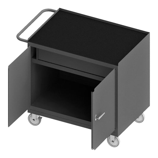 Mobile Bench Cabinet, Black Rubber Mat
