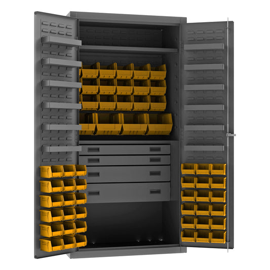 4 Drawer Cabinet, 2 Shelves, 58 Bins