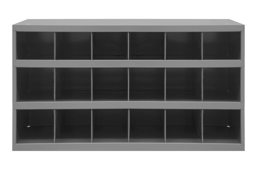 12" Deep, 18 Opening Bin, Gray