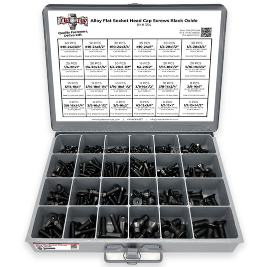 Alloy Flat Socket Head Cap Screws Black Oxide - 453 pcs