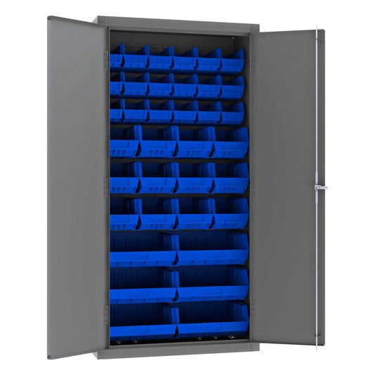 Cabinet, 36 Blue Bins
