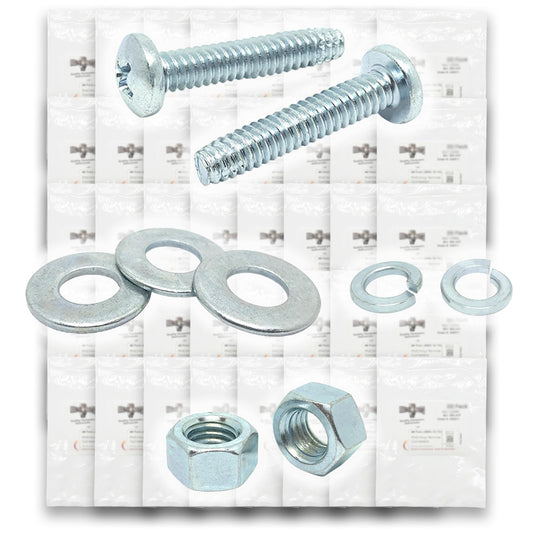 Inch Phillips Pan Head Machine Screws, Hex Nuts, Flat & Lock Washers - 7110 PCS