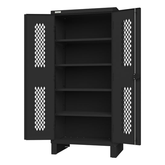 Ventilated Cabinet, 4 Shelves, Black