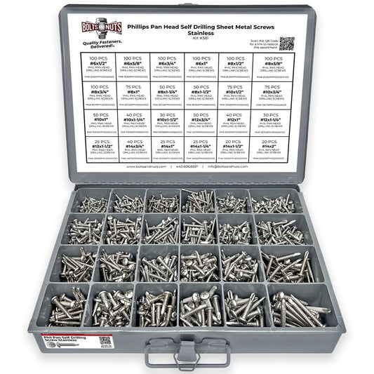 Phillips Pan Head Self Drilling Sheet Metal Screws Stainless - 1421 PCS
