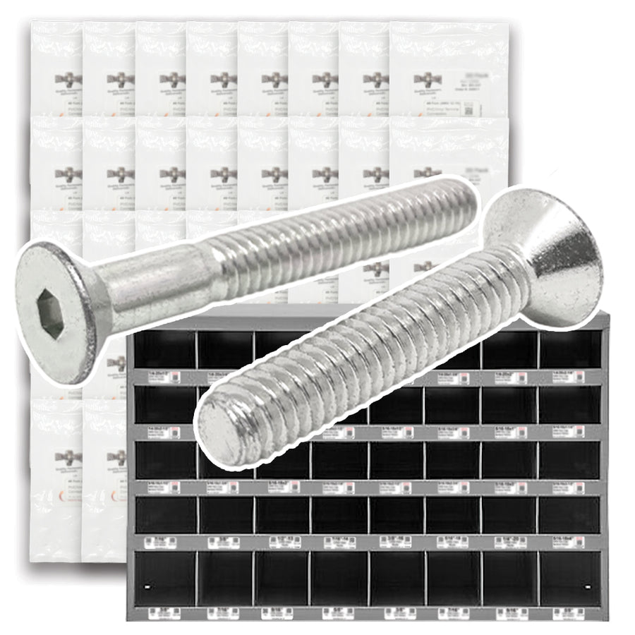 Metric Stainless A2-70 Flat Head Socket Cap Screws - 1511 PCS