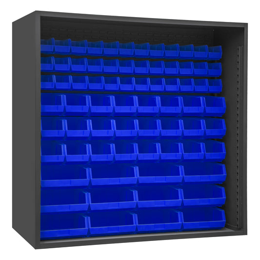 Enclosed Shelving, 72 Blue Bins