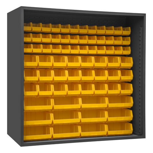 Enclosed Shelving, 72 Yellow Bins