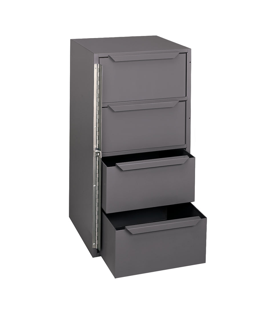 4 Drawer, Steel, Pad-Lockable Hinge