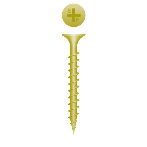 #6 Strong-Point Bugle Head 6 x 1, PH, Coarse, Zinc Yellow
