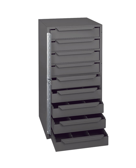 9 Drawer, Steel, Pad-Lockable Hinge