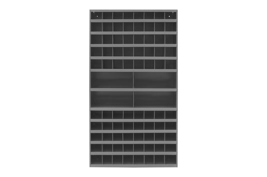 12" Deep, Tall 84 Opening Bin, Gray
