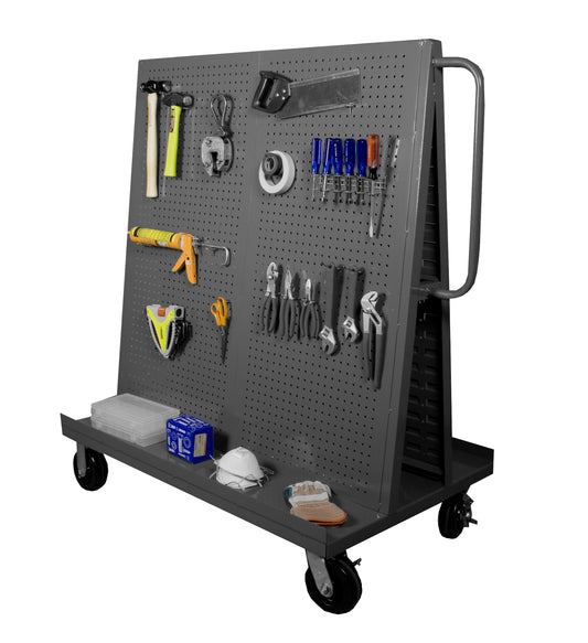 A-Frame Truck, Pegboard Panels, Gray