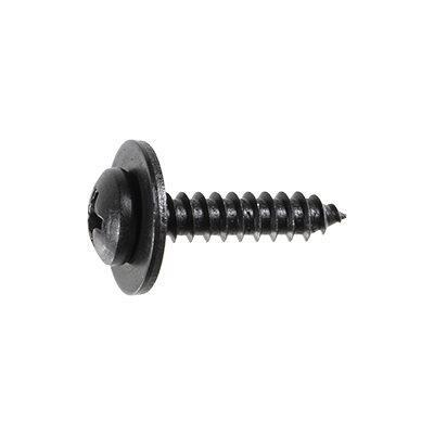#8-18x3/4" Phillips Pan Head SEMS Tapping Screw, Type A/AB, 1/2" Washer, Black Phosphate