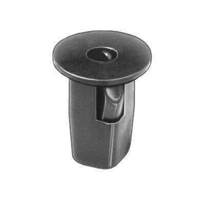 #12 Black Nylon Grommet, 9mm Square Hole, 19mm Stem, 16mm Head
