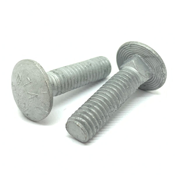 1/4-20x1" A307 Grade A Carriage Bolts Galvanized