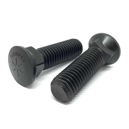 3/4-10x2-1/2" Grade 8 #3 Dome Head Plow Bolts Plain