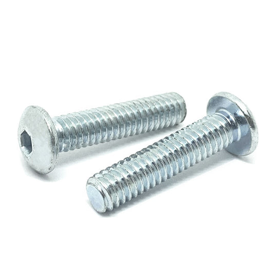 #10-24x1" Alloy Button Head Socket Cap Screws Zinc Clear