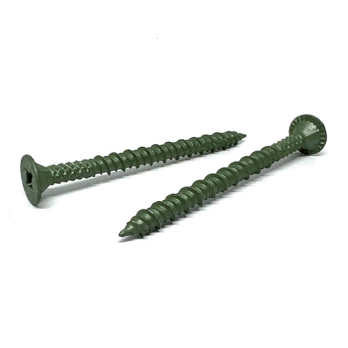 #8x1-1/4" Combo Flat Head Self Tapping Cement Board Screws Zinc Green