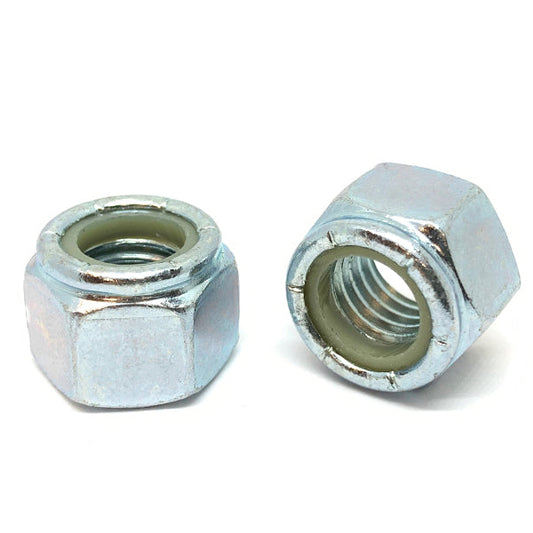 #10-24 Grade A Nylon Insert Hex Nuts Zinc