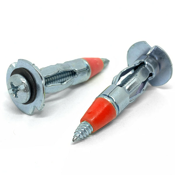 1/8" SL x2" Hollow Wall Drywall Anchor Drive Point Steel Zinc Clear