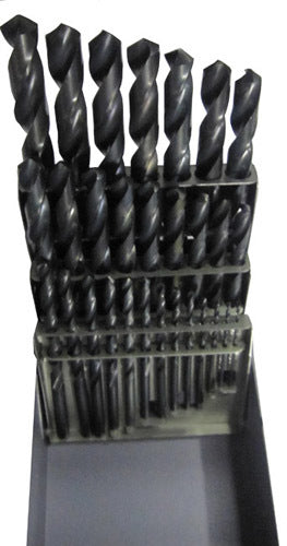 15 Piece HSS Black Oxide Stub (Screw Machine) Split Point Drill Bit Set, D/ASP, 1/16" - 1/2"