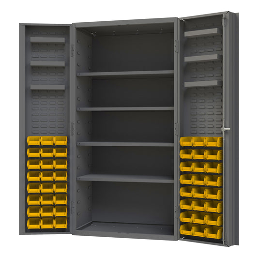 Cabinet, 4 Shelves, 48 Yellow Bins
