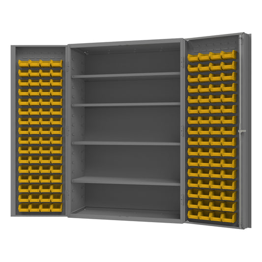 Cabinet, 4 Shelves, 128 Yellow Bins