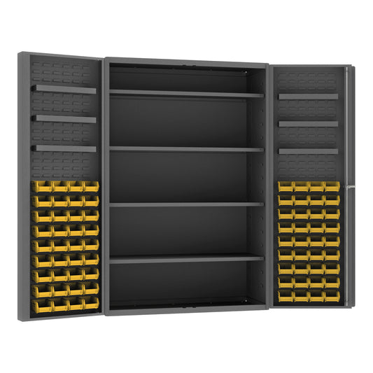 Cabinet, 4 Shelves, 72 Yellow Bins