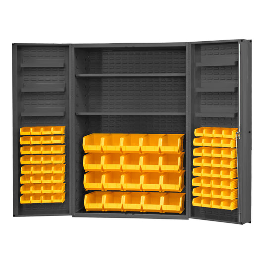 Cabinet, 2 Shelves, 84 Yellow Bins