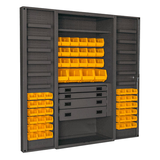 4 Drawer Cabinet, 2 Shelves, 58 Bins