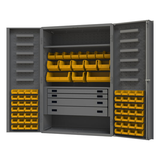 4 Drawer Cabinet, 2 Shelves, 72 Bins