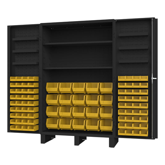 Cabinet, 2 Shelves, 84 Yellow Bins