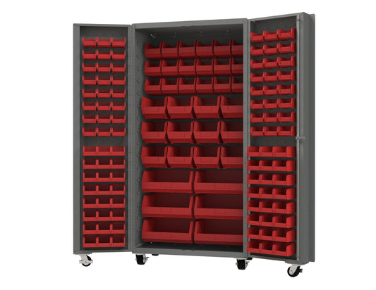 Mobile Bin Cabinet, 132 Bins