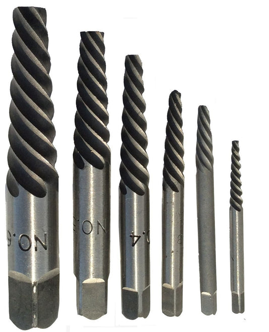 #1-6 Carbon Steel Spiral Flute Screw Extractor Set