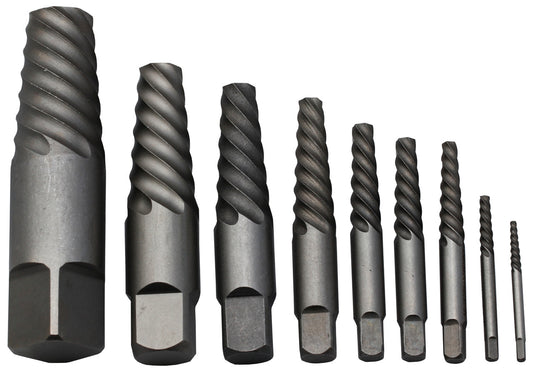#1-9 Carbon Steel Spiral Flute Screw Extractor Set
