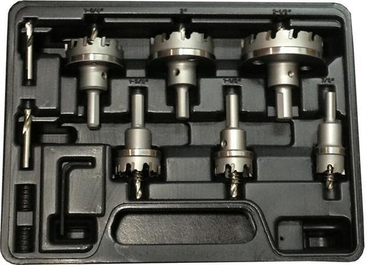 8 Piece Electricians Carbide Tipped Hole Cutter Set with 3/16" Depth of Cut