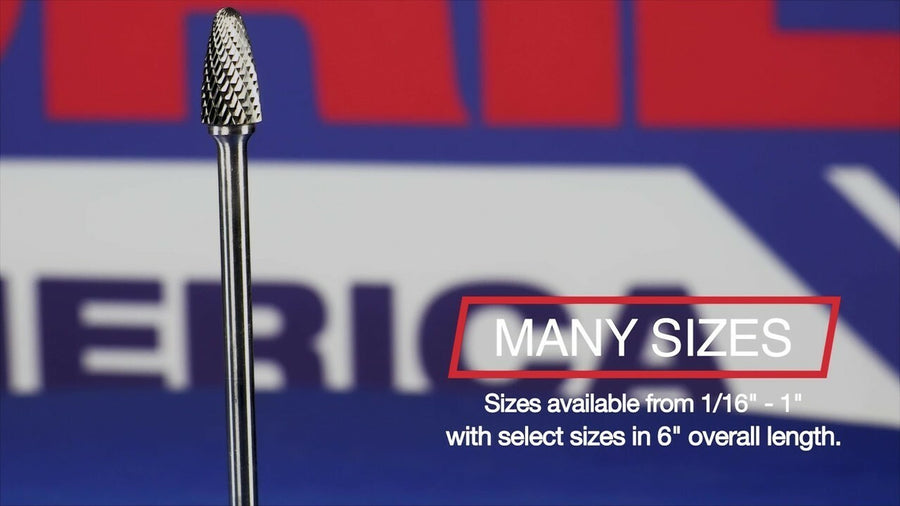 SJ-9 1" X 3/4" 60 Carbide Bur 1/4" Shank